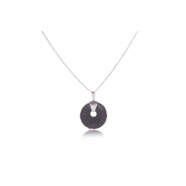 Pendente in pietra lavica e argento 925 - LCN1