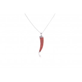 Pendente ovale in madrepora e argento 925