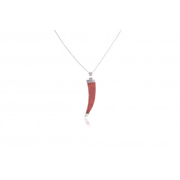 Pendente ovale in madrepora e argento 925