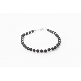 Bracciale in pietra lavica e argento 925 - LBR1