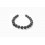 LBR11: BRACCIALE ARTIGIANALE RIGIDO IN ARGENTO 925 CON DISCO IN PIETRA LAVICA