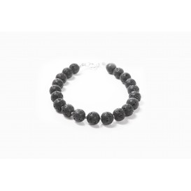 Bracciale in pietra lavica e argento 925 - LBR2