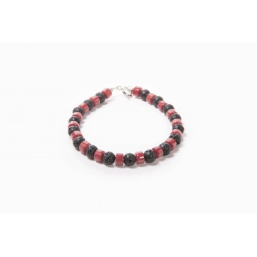 Bracciale in pietra lavica e argento 925 - LBR3