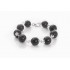 Bracciale in pietra lavica e argento 925 - LBR6