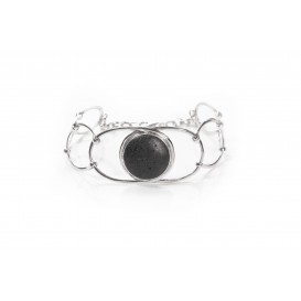 Bracciale in pietra lavica e argento 925 - LBR10