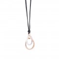 Collana in acciaio e lacci in ecopelle