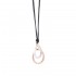 Collana in acciaio e lacci in ecopelle